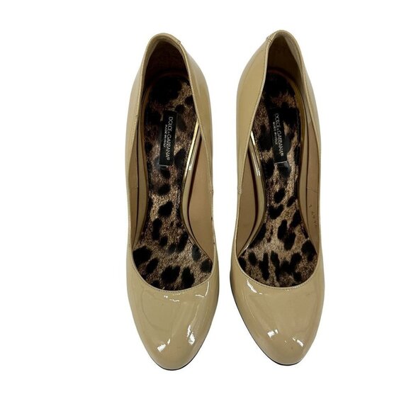 Dolce & Gabbana Tan Stilettos Almond Toes Animal Print Size 38 - Picture 1 of 11